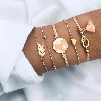 Loopily™ Pack de Bracelets Symboliques – Argent Minimaliste (x5)