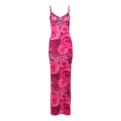 Robe à bretelles à col en V pour femme Loopily™