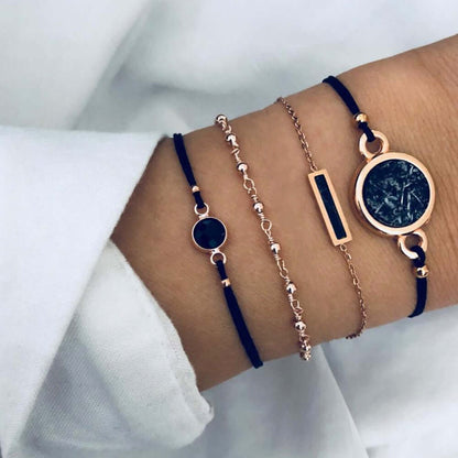 Loopily™ Pack de Bracelets Symboliques – Argent Minimaliste (x5)