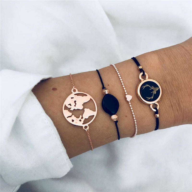 Loopily™ Pack de Bracelets Symboliques – Argent Minimaliste (x5)
