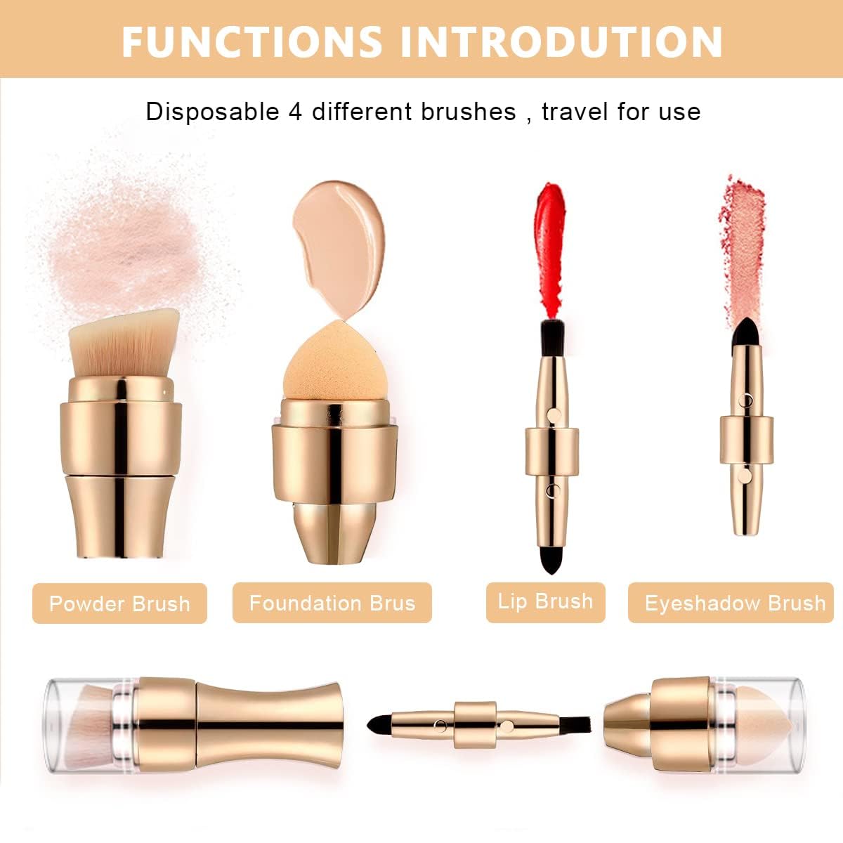 Pinceau de maquillage Loopily™ 4 en 1