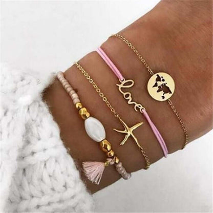 Loopily™ Pack de Bracelets Symboliques – Argent Minimaliste (x5)
